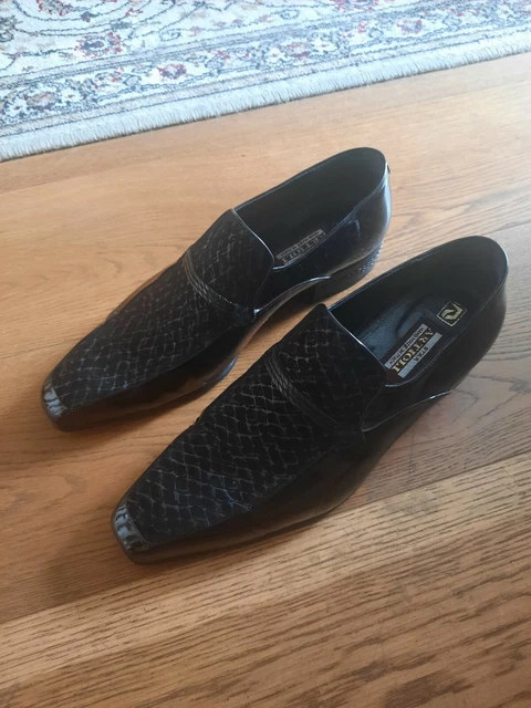 STAR ARTIOLI BLACK Suede Patent Leather Evening Loafers RRP 1690 Size star-artioli-black-suede-patent-leather-evening-loafers-rrp-1690-size
