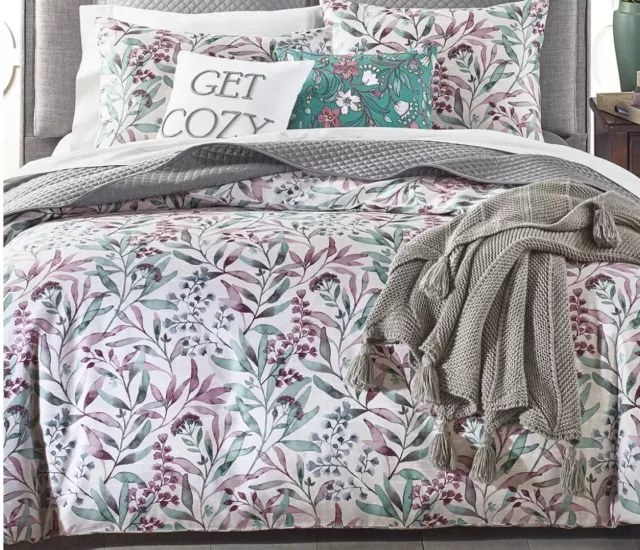 Charter Club Damask Shade Garden Full / Queen Duvet & Shams Set Multi