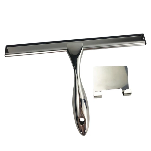 1 pz Window Squeegee acciaio inox pulizia rastrello lavaggio rastrello per bagno specchio finestra