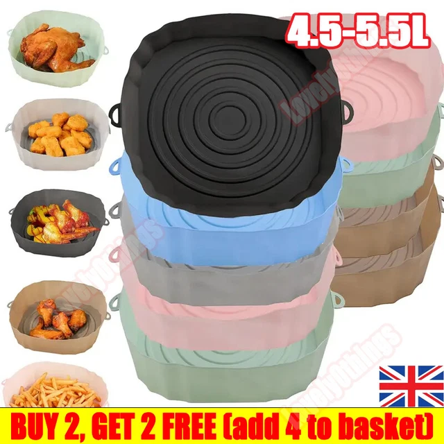 AIR FRYER SILICONE Pot Basket Oven Baking Tray Liners Non Stick Air