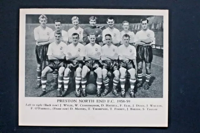 Preston North End F.c.  Football Teams 1958-59 , Vg - Ex Cond , Fleetway