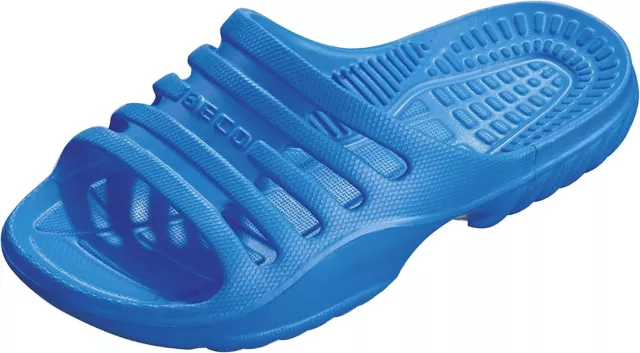 BECO Kinder Badepantolette Schlappen Badeschuhe Badelatschen Blau,EUR 3