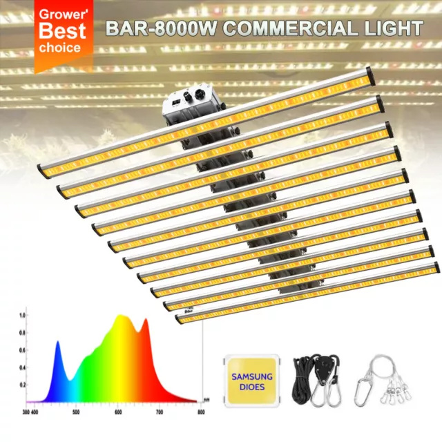 BAR-8000W Spider w/SAMSUNG561C LED Grow Light Full Spectrum Commercial Grow Lamp