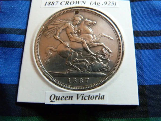 1887 Victorian Silver Crown (Ag .925)  Queen Victoria pre 1920 (holed)