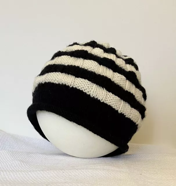 Hand Made Merino Wool Collingwood Baby Beanie