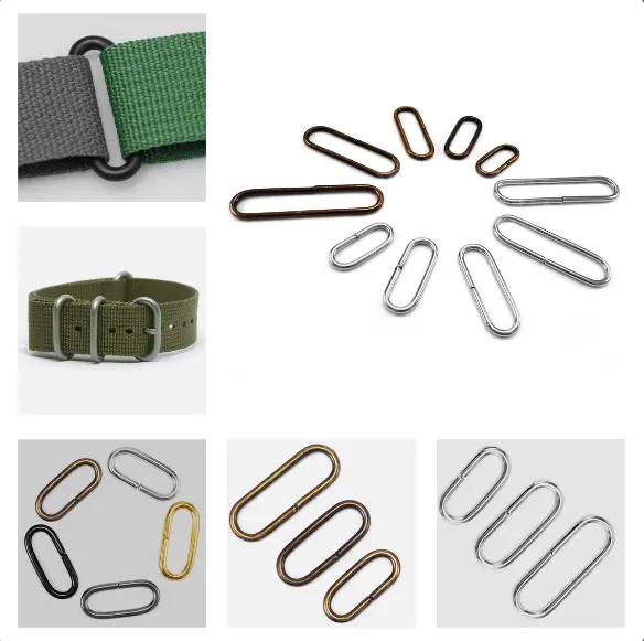 Sujetadores de anillo de bucles de alambre de metal ovalado 25 mm correas (paquete de 20)