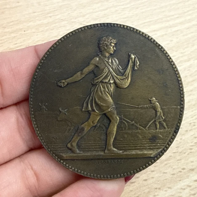Médaille Française J. Lagrange Agriculture Bronze - Six Animaux - Collection