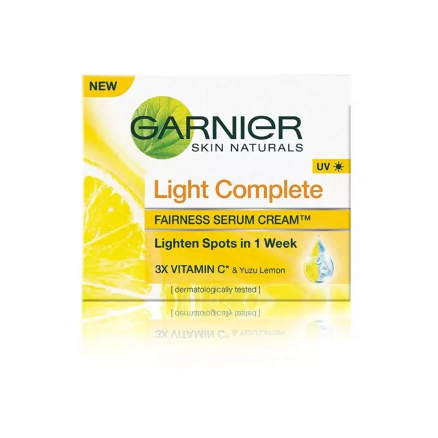garnier natural light complete fairness serum UV cream for pimple dark spots 23g