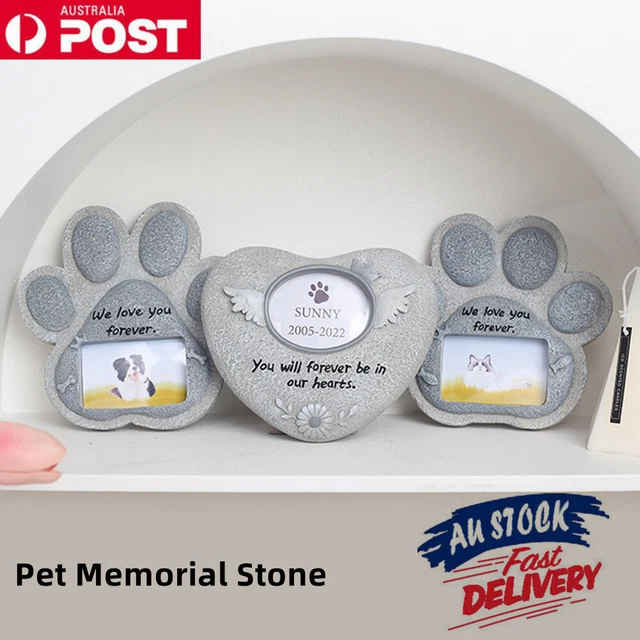 Pet Memorial Stone Cat Dog Paw Headstone Grave for Garden Marker Tombstone AUS