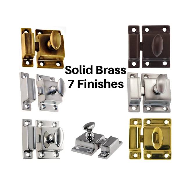 1 3/4" Flush Mount CABINET LATCH - Cast Brass Latch Polished Brass Finish