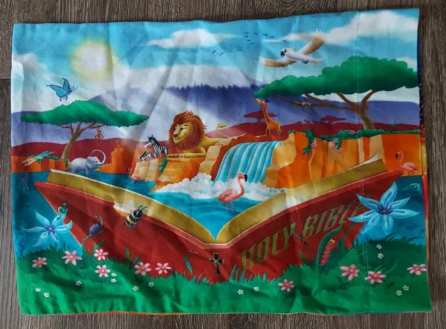 Childrens Toddler Pillowcase Bible God Created Heaven And Earth 17"x12"