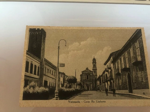 Carte Postale Vintage Cuneo Verzuolo Corso Re Umberto - Originale D'époque