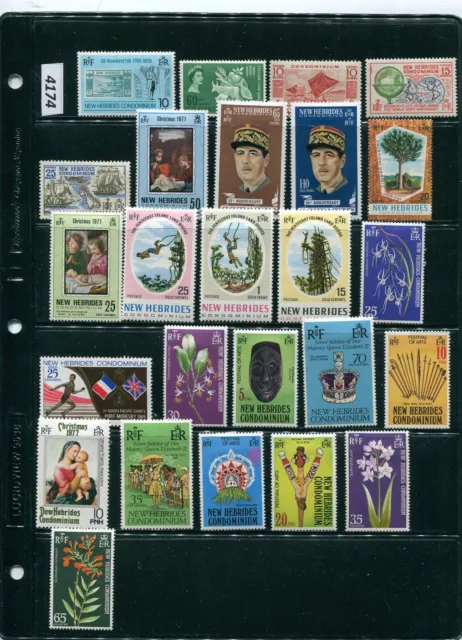 #4174/75-NEW HEBRIDES-selection of 45 MH stamps from various years