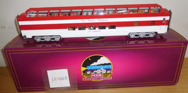 Mth Premier 20-67228 Texas Special O Scale Full Vista Dome Passenger Train Car