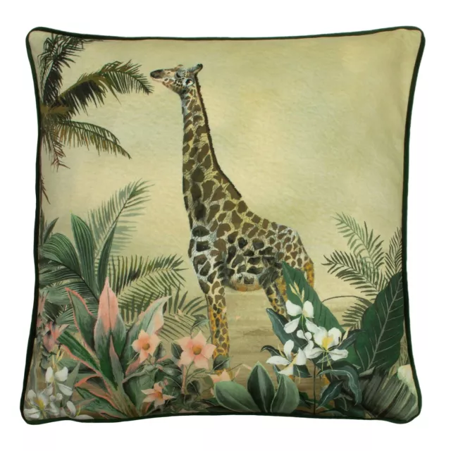 Manyara Giraffe velvet cushion Covers by Evans Lichfield