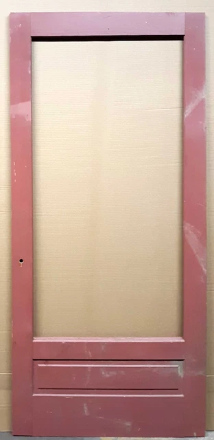 35.5"x79.5" Antique Vintage Old Wood Wooden Screen Storm Exterior Door Window
