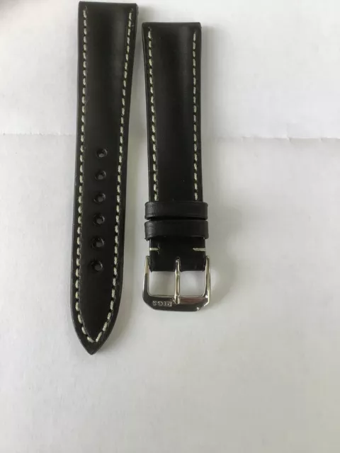 Uhrenarmband Echtleder schwarz 19mm RIOS1931 Juchtenleder neu