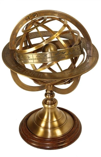 Vintage Brass Globe Armillary 13in Zum-32346