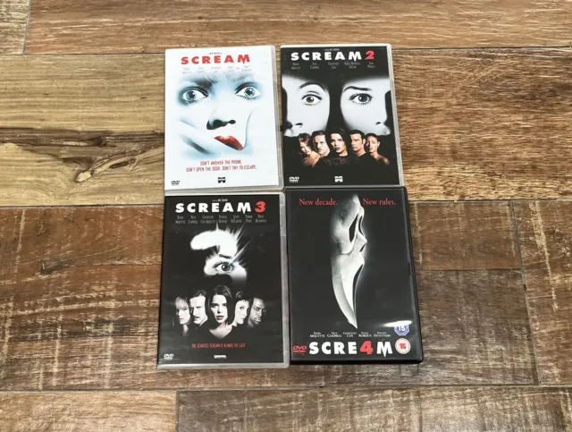 Scream Complete Movie 1-4 Dvd Collection Part 1 2 3 4 Film Uk R2