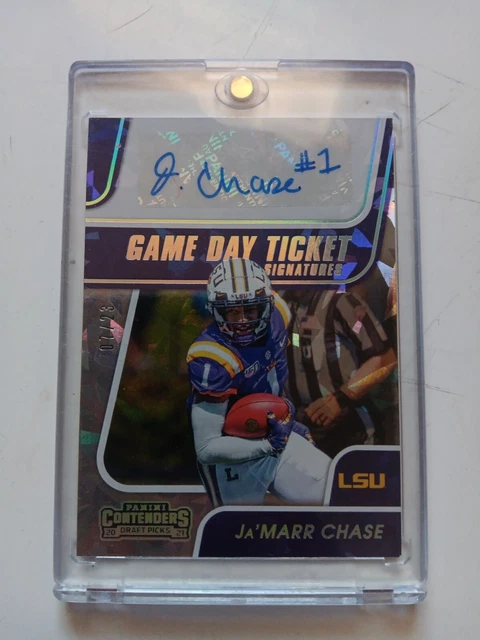 Ja’Marr Chase Panini Contenders Game Day Ticket Rookie Auto /23