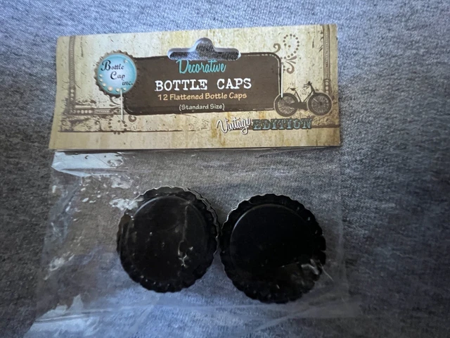 Tapa de botella Inc. 12 tapas decorativas tamaño estándar vintage aplanada