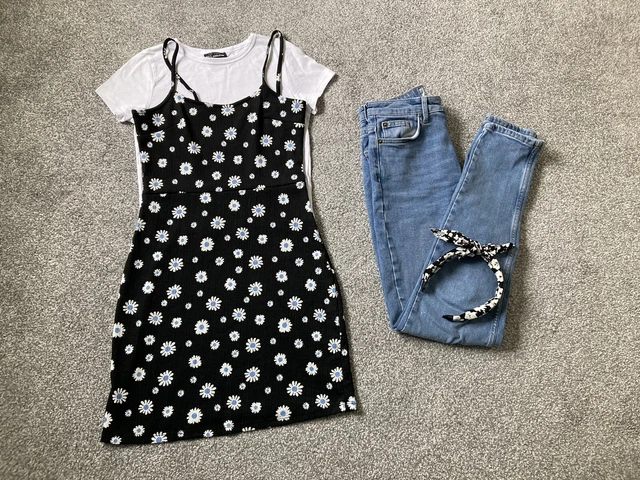 New Look 915 range age 12-13 bundle dress Tori jeans top hairband