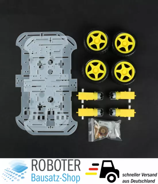 Bausatz 4WD Smart Car Chassis für Roboter - ideal für Arduino Raspberry Pi 3
