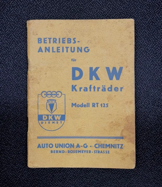 DKW RT125 1940 Betriebsanleitung original Vorkrieg