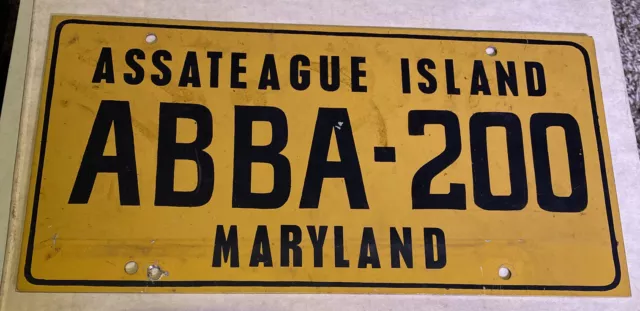 RARE Assateague Island ABBA 200 License Plate 1960’s Beach Buggy Association