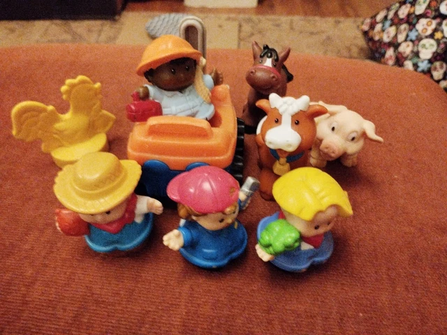 Fisher Price Little People x3 Farm Animals x4 Little People x1 Forklift Cockerel