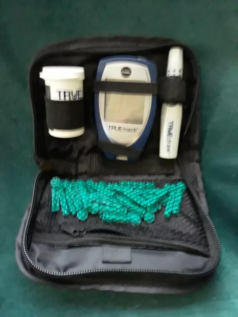 TrueTrack Glucose Blood Sugar Meter, 6 Test Strips, Lance & Lancets W/Case 2016