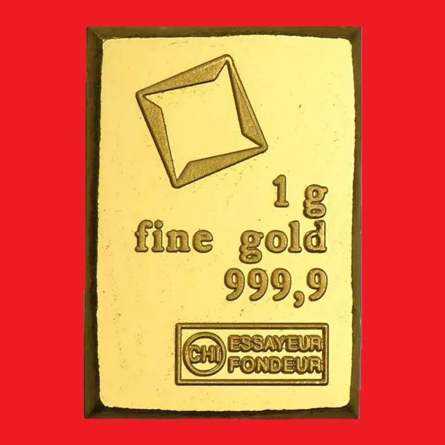 1PCS Valcambi Suisse 1 Gram Gold Bar - .9999 Fine Gold