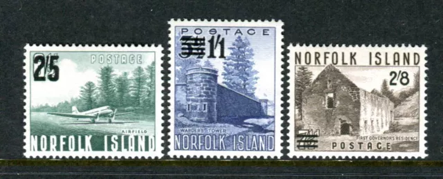 1960 Norfolk Island Surcharges on 1953 Definitives MUH Set of 3 Stamps