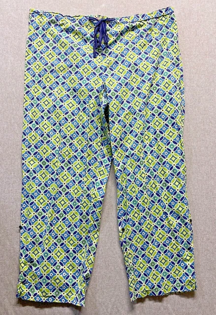 Vera Bradley Womens Pajama Pants Size XL Blue Green White Floral Vera Bradley Womens Pajama Pants Size XL Blue Green White Floral