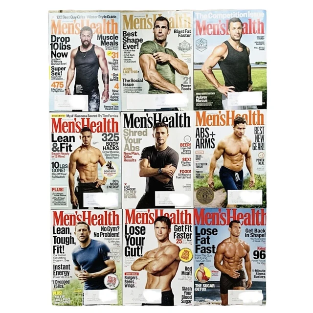 MEN'S HEALTH MAGAZINE 2017 Charlie Hunnam Jason Momoa 9 Issues Workouts