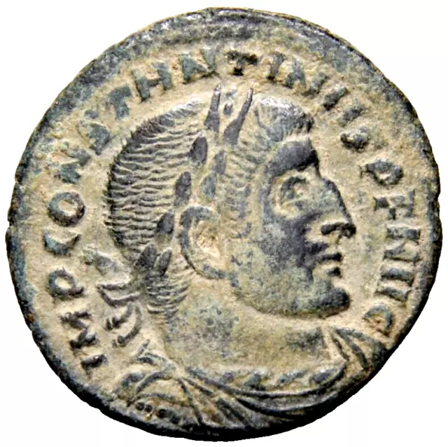 NEAR MS Constantine I (307/310-337). ’ Follis Sol Rome Ancient Roman Coin w/COA