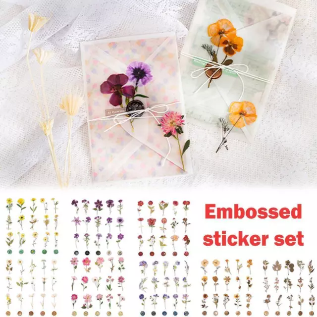 Pegatinas florales de plástico transparente de alta calidad 2023 nuevas O1K0