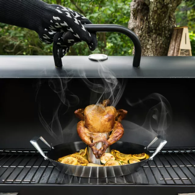 Soporte asador de pollos vertical ideal para horno y barbacoa grill Ø 30,5 cm 2