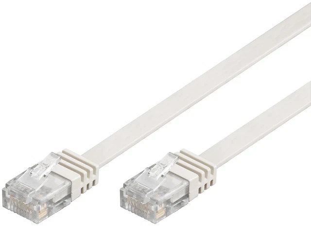 CAT 5e Netzwerkkabel Flachkabel; CAT FLAT 5-0500 U/UTP WEISS 5m PL