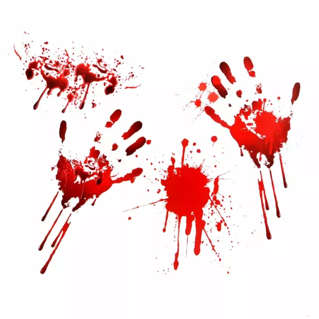 Halloween Stickers Bloody Blood Hand Window Clings Glass Party Prop Decoration