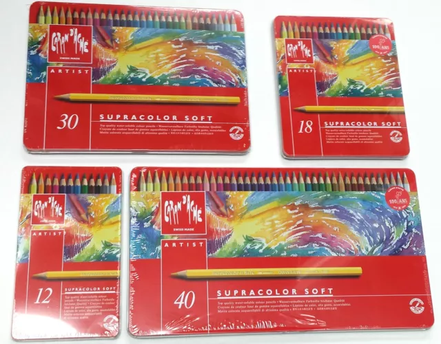 Caran D'Ache Artist Quality SupraColor Soft Water Colour Colours Pencil Sets