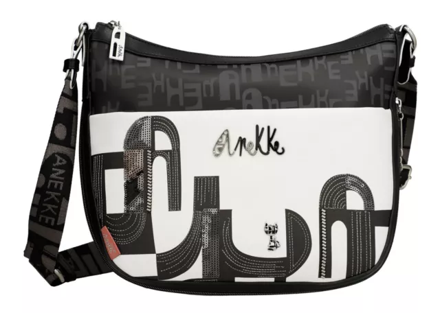 Anekke sac à épaule bandoulière Nature Sixties Crossbody Bag Black & White