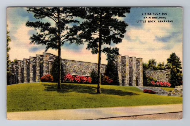 Little Rock AR-Arkansas, Little Rock Zoo, Main Building Antique Vintage Postcard