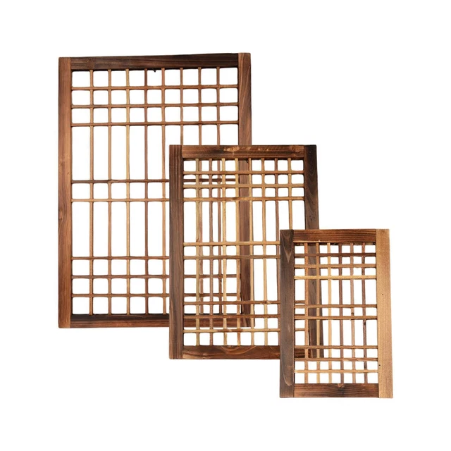 Grand panneau mural en bois sculpté Motif floral tropical asiatique Finition marron foncé 90,2 x 34,3 cm