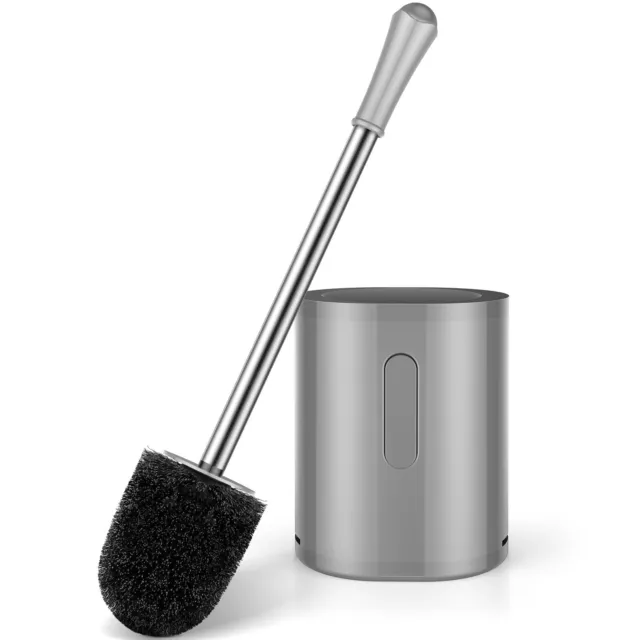 Toilet Brush and Holder, Compact Size Toilet Bowl Brush with Stainless Steel ...