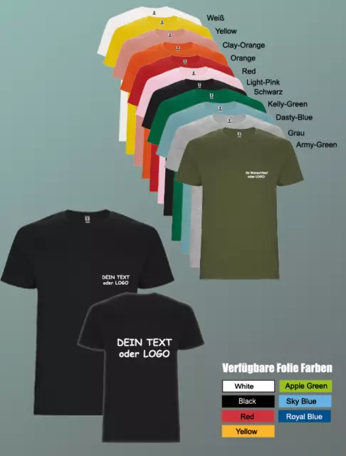 T-Shirt druck, Tshirt mit Wunschdruck oder logo selbst gestalten