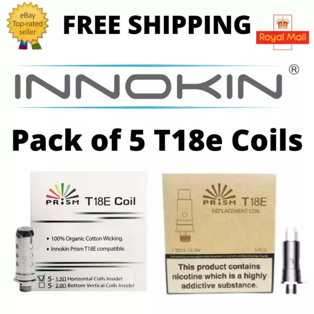 Innokin T18E Coil 1.5Ω & 1.7Ω Pack Of 5 Coils for T18e Kit | T22 Pro Kit