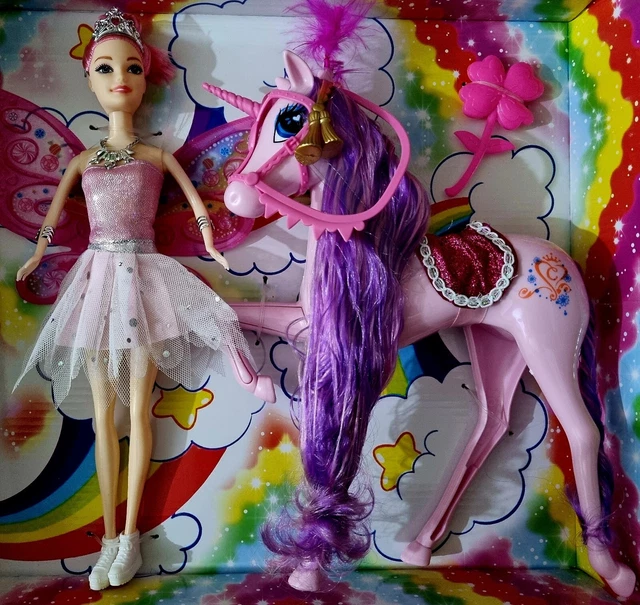 Princess Barbie Doll Beauty Pony Horse Play Set Girls Action Figure Unicorn UK