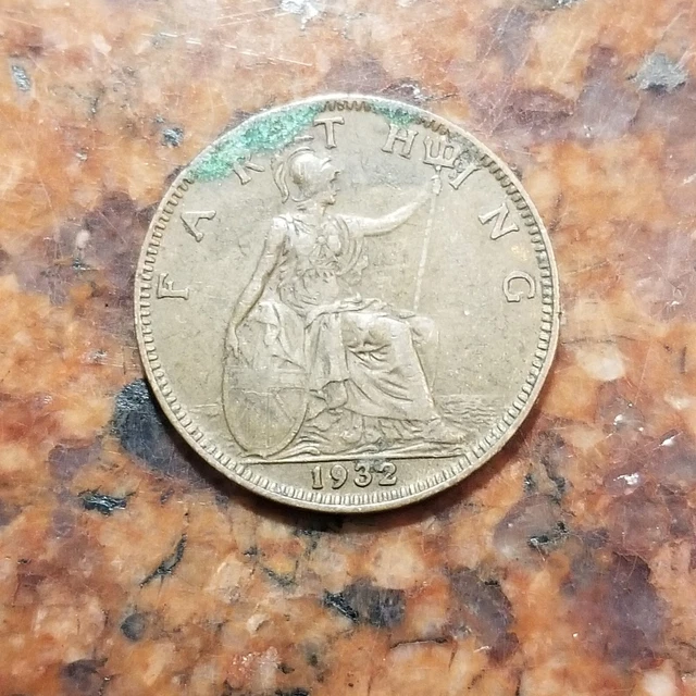 1932 Great Britain Farthing Coin - #B1938