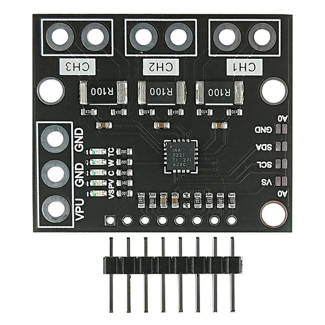 I2C SMBUS INA3221 Three Channel Shunt Power Voltage Supply Voltage over D7K1